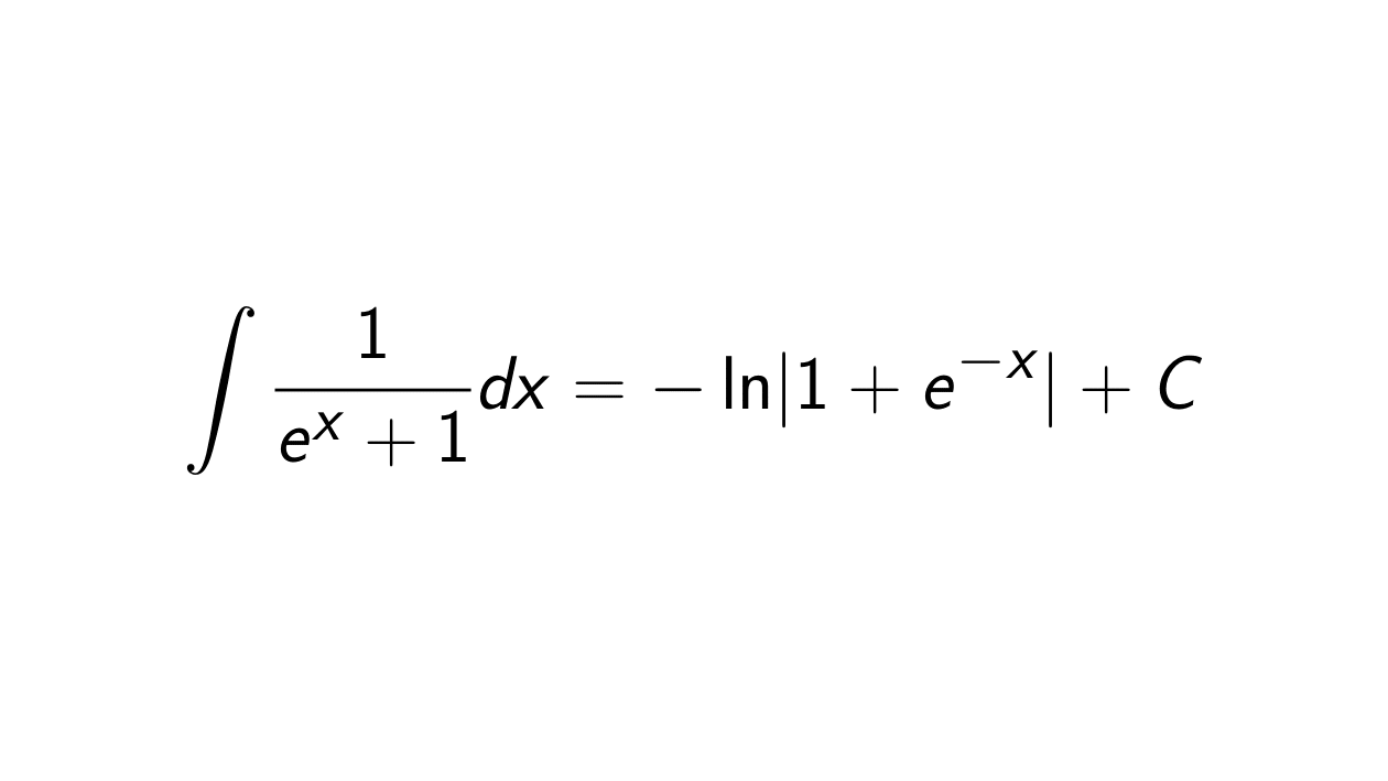 what-is-the-integral-of-1-e-x-1-epsilonify